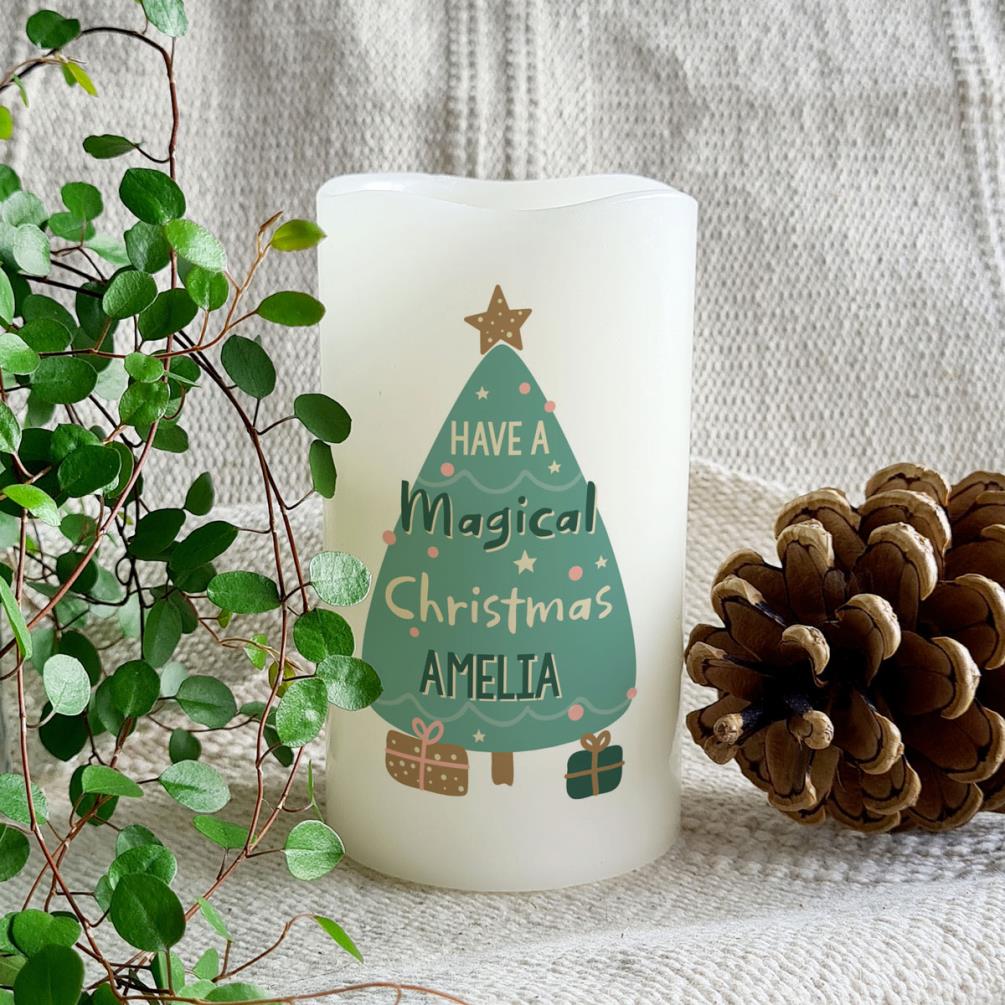 Personalised Have A Magical Christmas LED Candle Extra Image 1